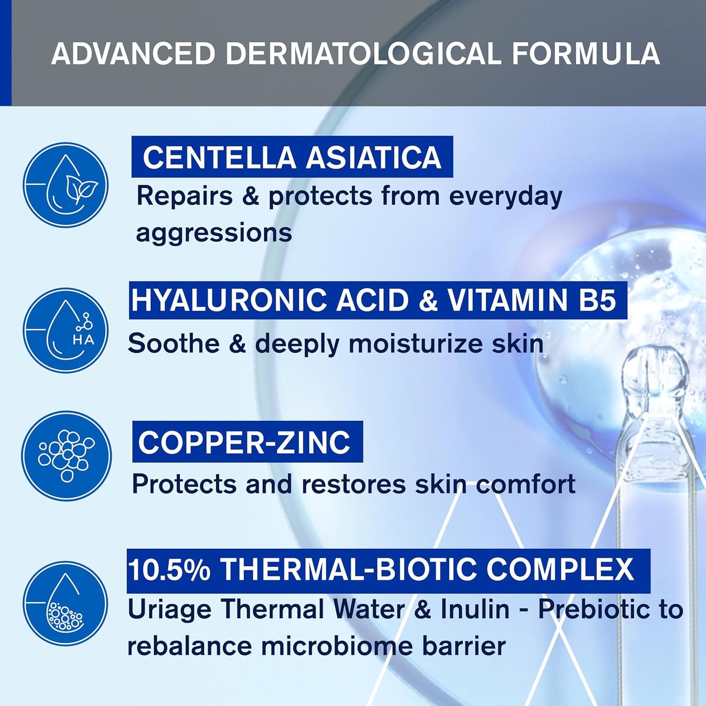 URIAGE Cica-Daily Repairing Gel-Cream for Face | Made With Prebiotic, Centella Asiatica & D-Panthenol, Ultra-light gel, Paraben & Fragrance-Free, Non-comedogenic, 40 mL / 1.35 oz