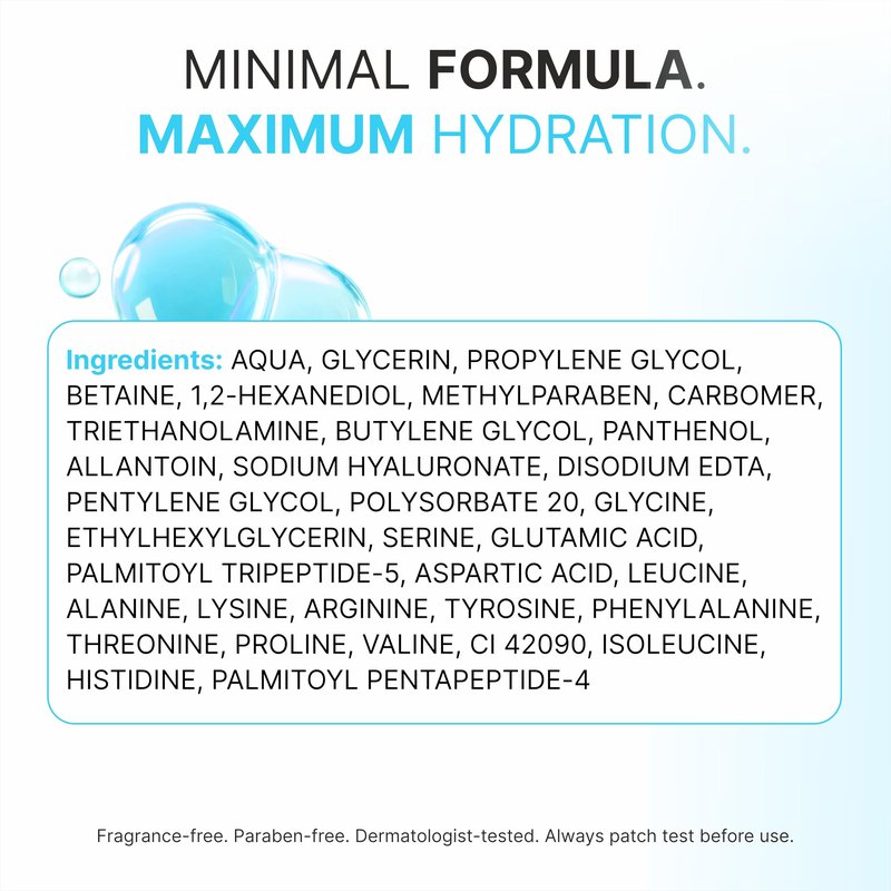 SkinHybrid Hydration Elixir | Gentle Hyaluronic Acid Serum for Face | Oil-Free Acido Hialuronico with Peptide Complex | Daily Deep Hydrating Serum for Face to Plump, Firm & Revive Dry Skin (30ml/1 oz)