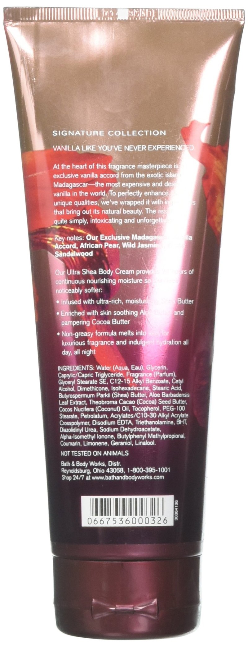 Bath & Body Works, Signature Collection Ultra Shea Body Cream, Wild Madagascar Vanilla, 8 Ounce