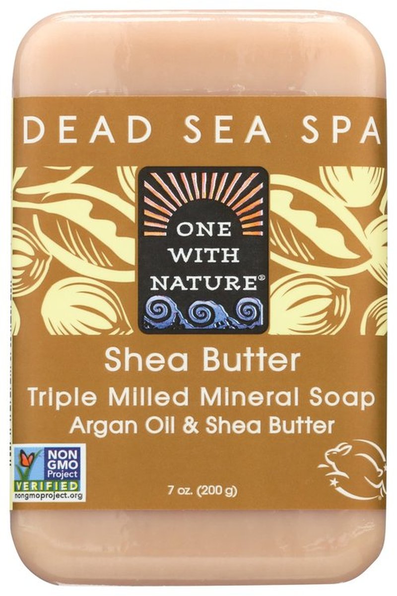 Dead Sea Minerals Shea Butter Soap, Shea Butter, Argan Oil, Magnesium, Sulfur, Minerals, All Skin Types, Problem Skin, Therapeutic, Natural, 7 Oz Bar (1 Pack)