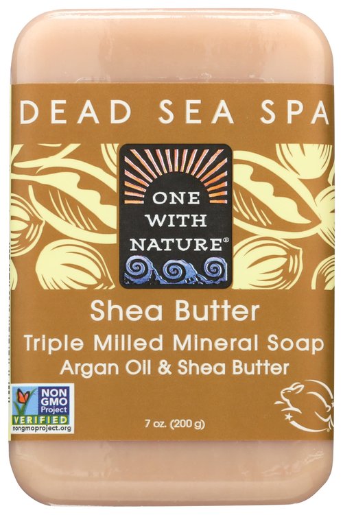 Dead Sea Minerals Shea Butter Soap, Shea Butter, Argan Oil, Magnesium, Sulfur, Minerals, All Skin Types, Problem Skin, Therapeutic, Natural, 7 Oz Bar (1 Pack)