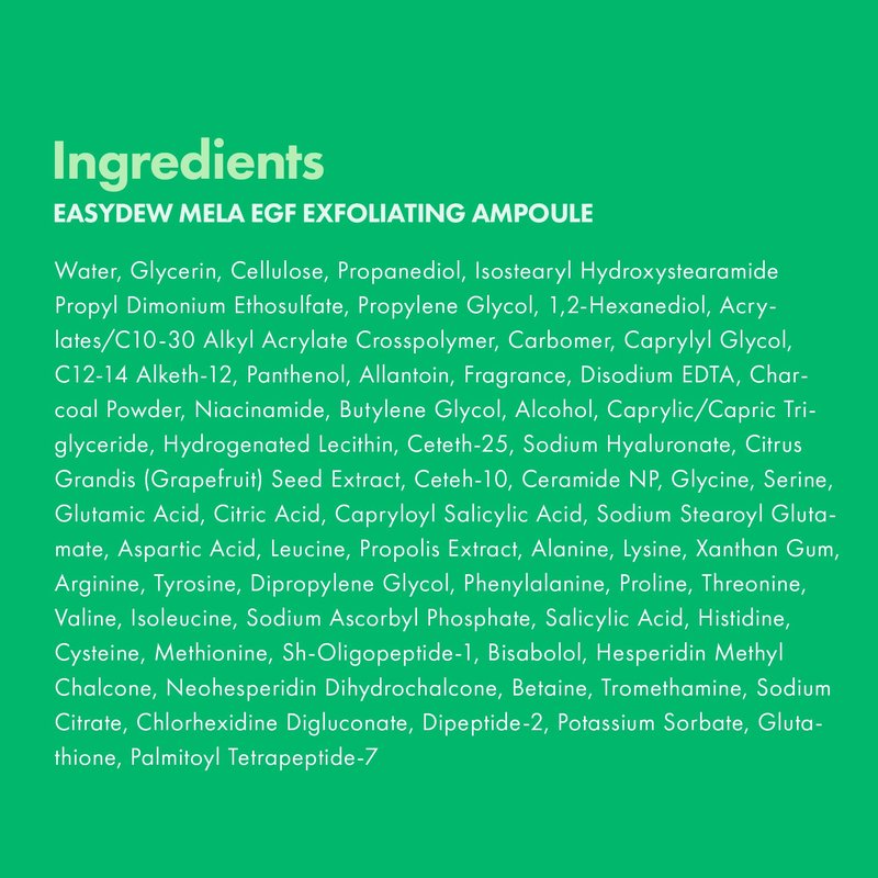 Easydew Mela EGF Exfoliating Ampoule - Age-Defying Face Serum with Black Bee Propolis, Niacinamide, AHA, BHA & LHA - Korean Skin Care for Pore Buildup & Skin Barrier Repair (Pump, 0.27 fl oz)