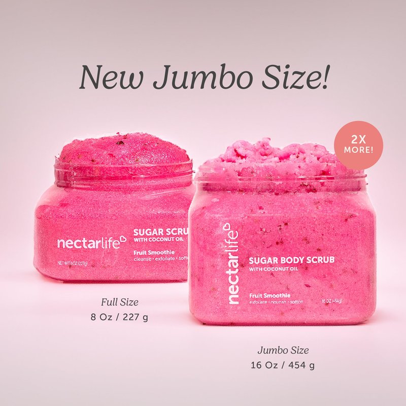 Nectar Life Exfoliating Sugar Scrub, Moisturizing Body Scrub with Coconut Oil & Shea Butter, Pre Shave Exfoliator (16 Ounce, Lavender)