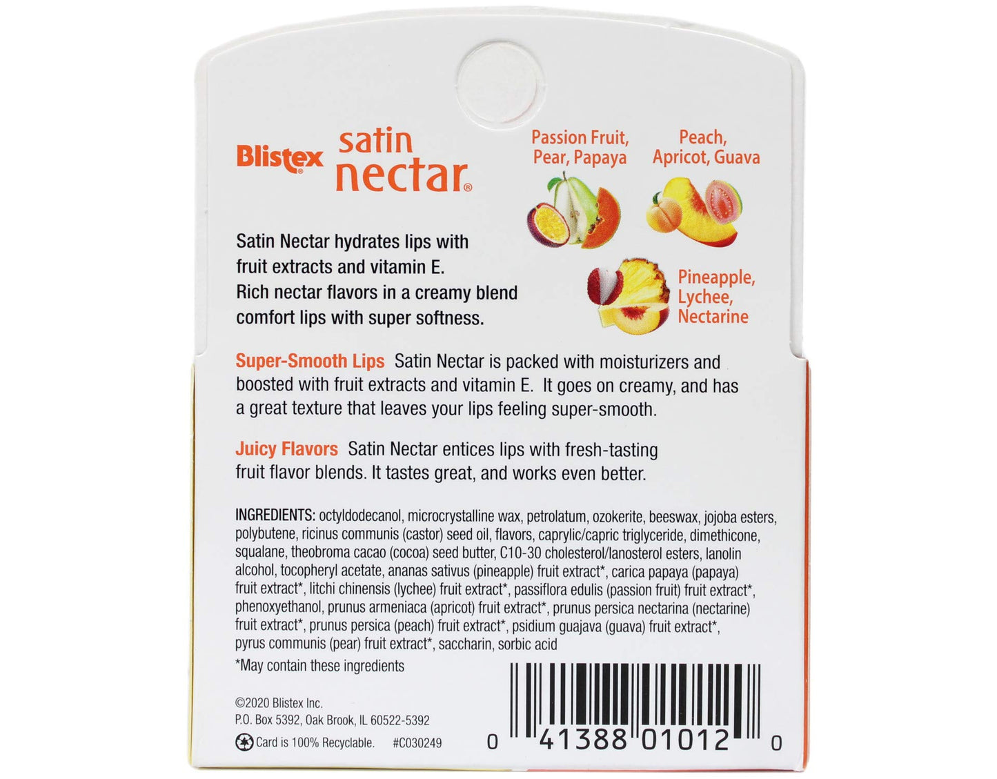 Blistex Satin Nectar Lip Moisturizer Variety Value Pack 0.15 Ounce Each (6 Pack)