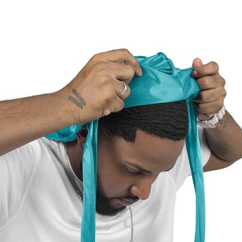 ForceWave Silky Durag for Men Wave Cap Satin Dorag for Men Women 360 Wave (Turquoise)