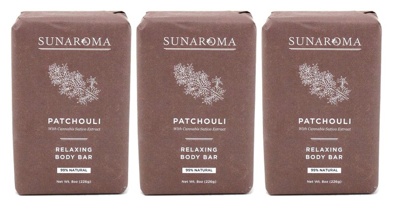 Sunaroma Soap Bar Patchouli 8 Ounce (Pack of 3)