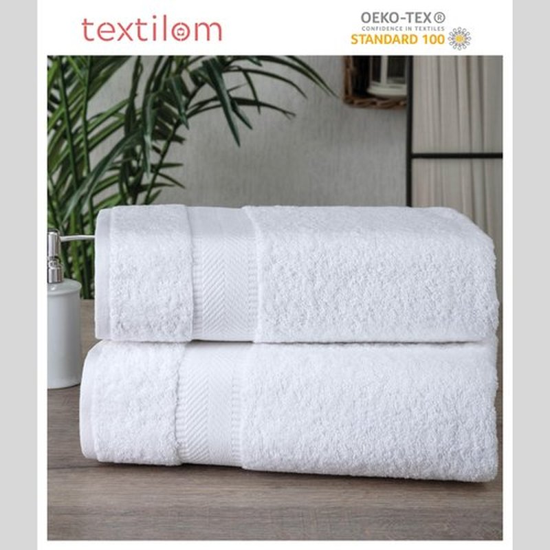 TEXTILOM Bath Towel Set – Hotel and Spa Quality & Soft & Absorbent & Quick Dry Bath Towels for Bathroom – 100% Turkish Cotton Bathroom Towels Set of 4 (27 x 54 inches)- White