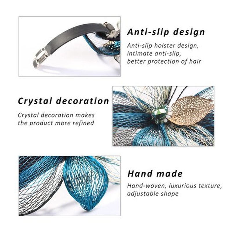 Mistofu Hair Barrettes Clips For Women - 2Pcs Copper Wire Hand-woven High-level design Barrettes Elegant Hair Accessories, Barrettes for Women Thick Hair - Gifts for Women Girls(blue)