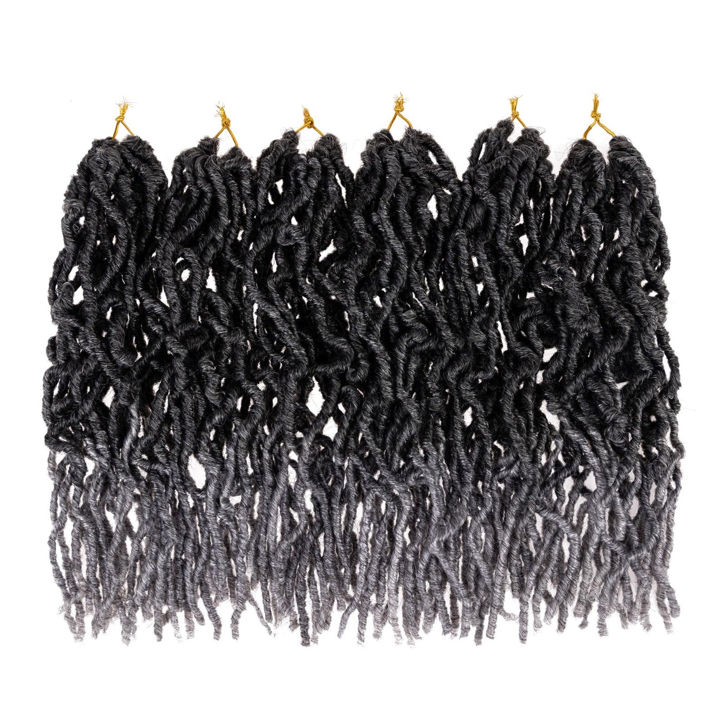 Leeven 108 Strands Ombre Grey Soft Locs Crochet Hair 12 Inch 6 Packs Pre looped New Faux Locs Dreadlocks Crochet Locs Braids Hair Synthetic Locs Crochet Hair for Black Women Tgrey#