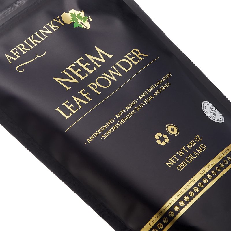 Afrikinky Neem Powder 250 Gram | 8.82 Ounce | for Skin Hair and Detox | Azadirachta Indica | Very Bitter | Natural
