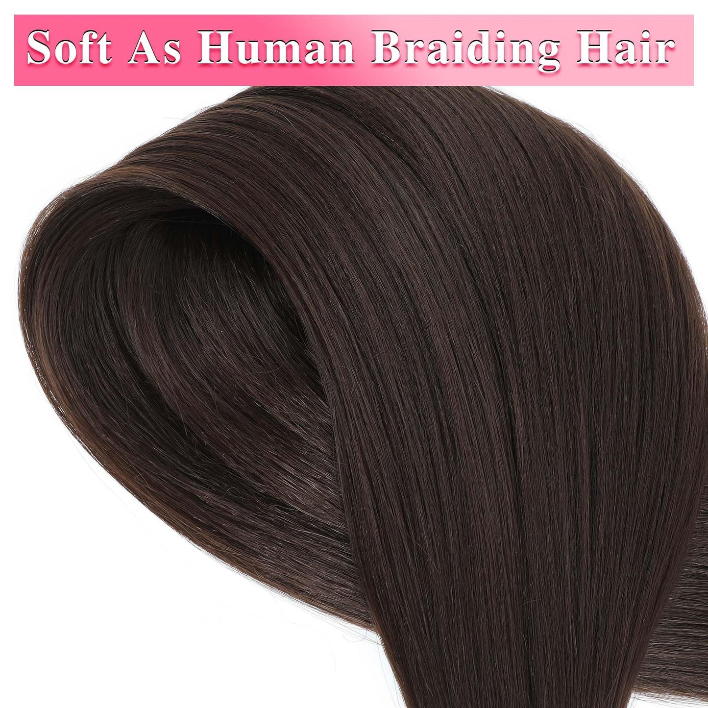 4 Braiding Hair Pre Stretched 26 Inch 2 Packs Pre-stretched Braiding Hair Extensions for Braids 4 Braiding Hair Color Yaki Texture Hot Water Set Synthetic Bundles(#4, 2 Packs, 26 Inch)