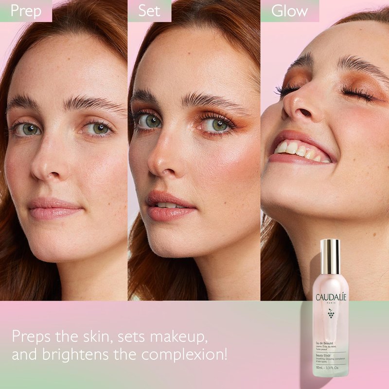 Caudalie Prep & Glow Best-Sellers Skin Care Set - Full-Size Beauty Elixir + FREE Instant Detox Mask 15ml + FREE Vinoperfect Radiance Serum 10ml