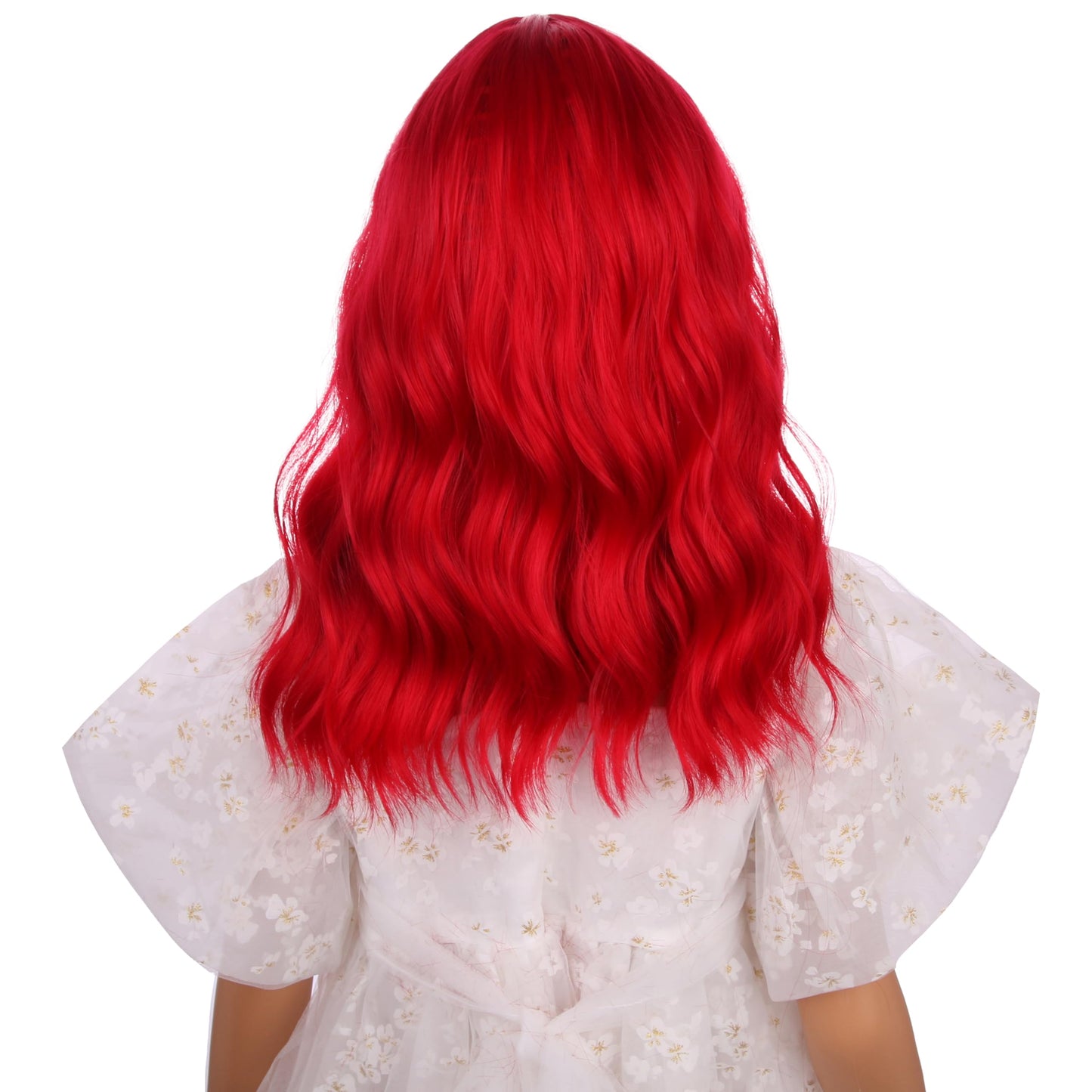 DUDUWIG Kids Red Wig Girls Short Red Wavy Curly Wigs Children Red Wig with Air Bangs Synthetic Cosplay Hair Wig