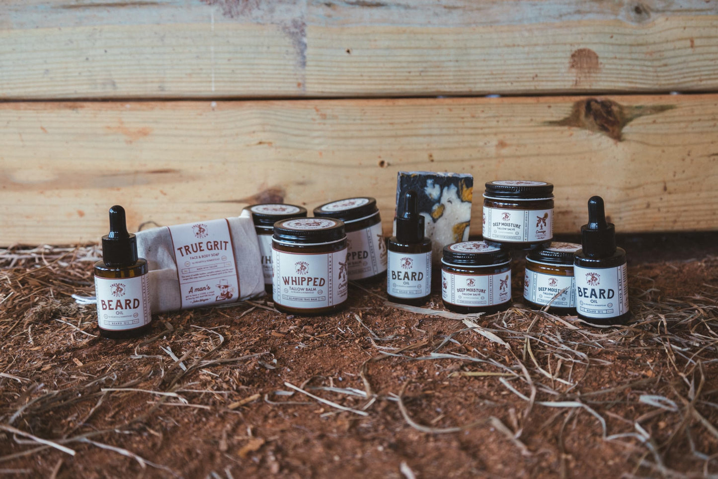 True Grit Tallow John Wayne Inspired Deep Moisture Salve – Ash and Oath Scent – Soothing Balm for Rough, Dry Hands – Grass-Fed & Finished Tallow, Beeswax & Lanolin – 2 oz