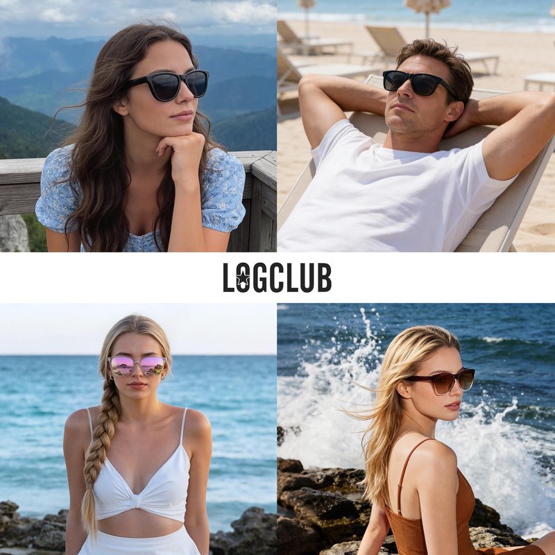 logclub Polarized Sunglasses Womens Men - Classic Retro UV Protection Driving Sun Glasses (BlackG+ChaTC+Pink)