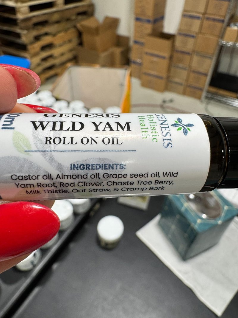 Genesis Wild Yam Root Roll On Oil for Women 10ml, Organic Wild Yam Oil with Chaste Tree & Red Clover, Vegan-Friendly & Unscented Botanical Roll-On, Fast-Absorbing, Made in USA