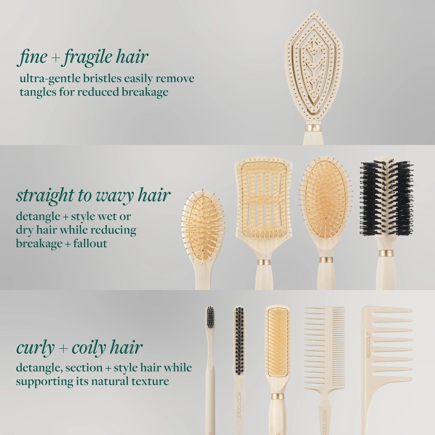 EcoTools Travel Detangler Hairbrush, Gently Detangle & Smooth Hair, Brush For Wet Or Dry Hair, Heat Resistant, Mini Renewable Bamboo Hairbrush For Styling On-The-Go, Vegan & Cruelty-Free, 1 Count