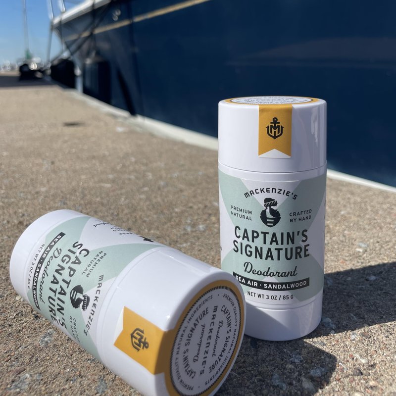 MacKenzie's Captain's Signature Deodorant - Gifts for Fisherman - Gifts for Men - Aluminum Free - Natural Deodorant - Sea Air & Sandalwood Scented - 3 OZ