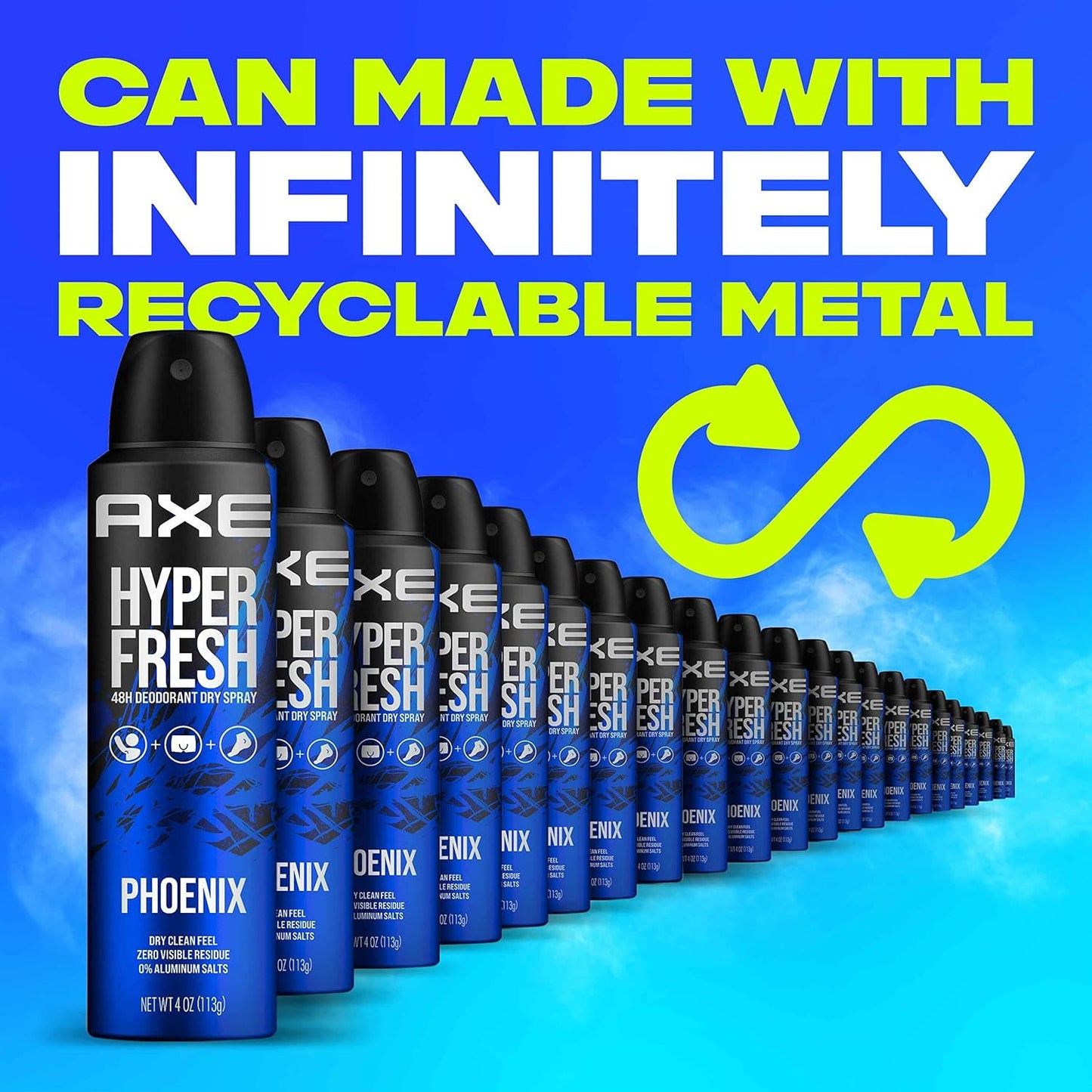 AXE Apollo Deodorant Spray 48 Hour Odor Protection Fresh Sage and Cedarwood Deodorant without Aluminum and without Residue, 4 Ounce (Pack of 4)