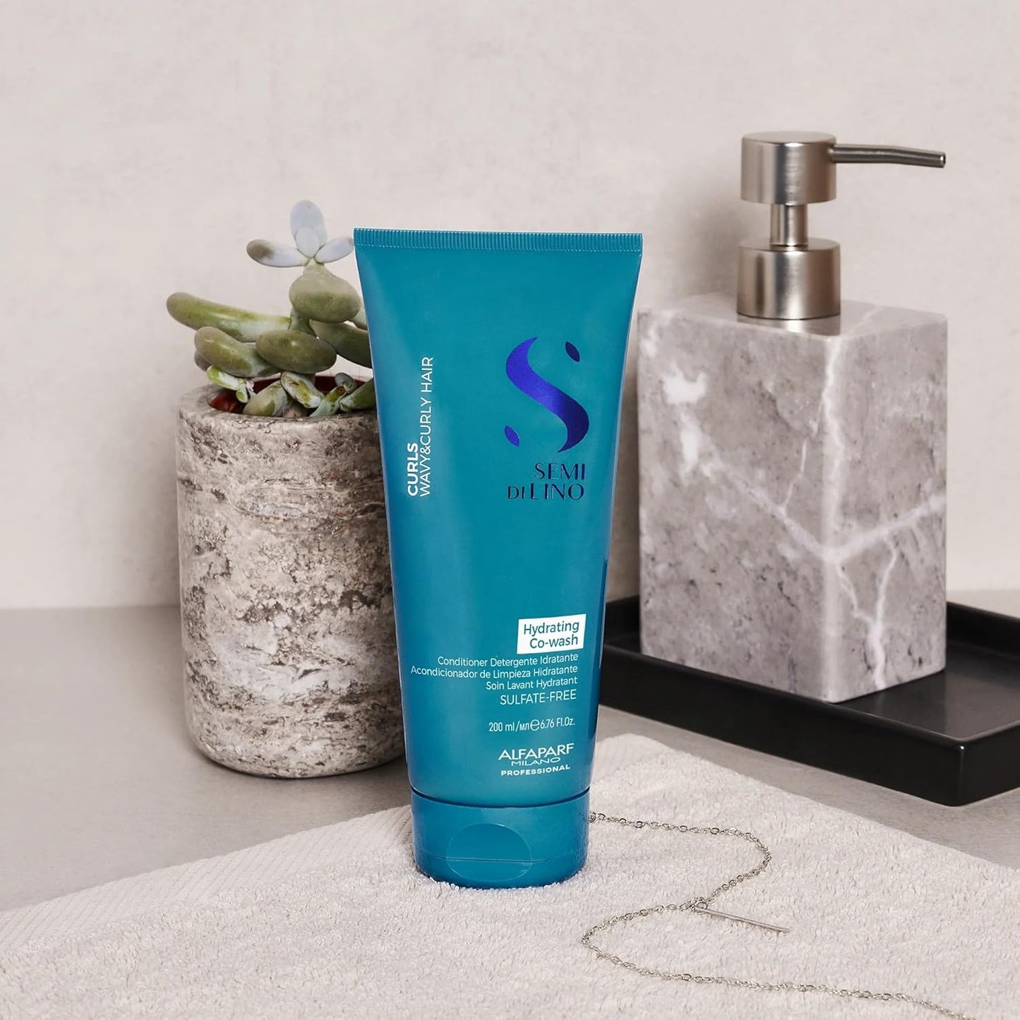 Alfaparf Milano Semi di Lino Hydrating Co-Wash | Foam-Free Curly Hair Conditioner - Shine & Frizz Control, Vegan & Sulfate Free