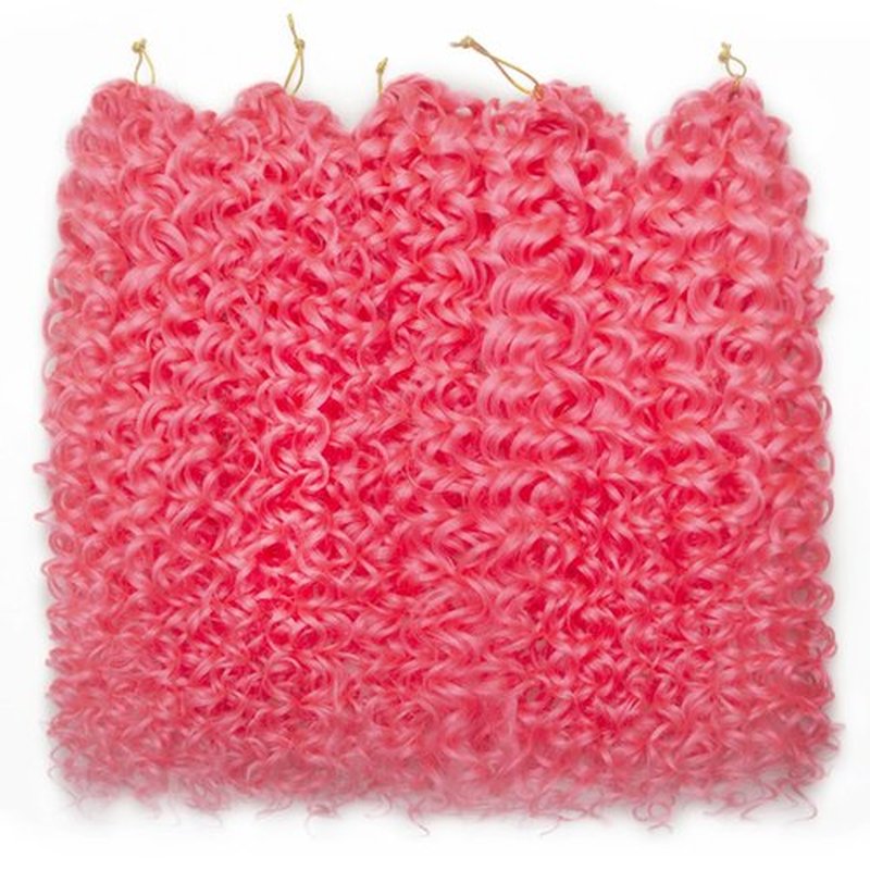 GoGo Curl Crochet hair Pink Water Wave Crochet hair Ombre Synthetic Bohemian Crochet Braid Deep Wave Braiding hair Extensions (Pink, 24inch)