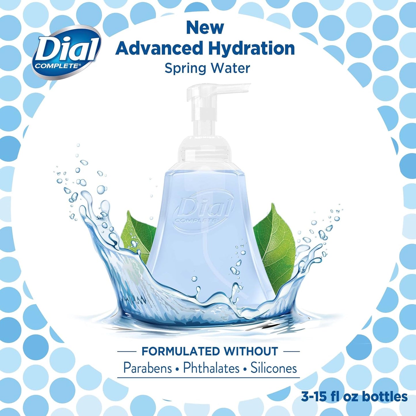 Dial Complete Antibacterial Foaming Hand Wash, Coconut Water/Soothing White Tea, 15 fl oz (Pack of 4)