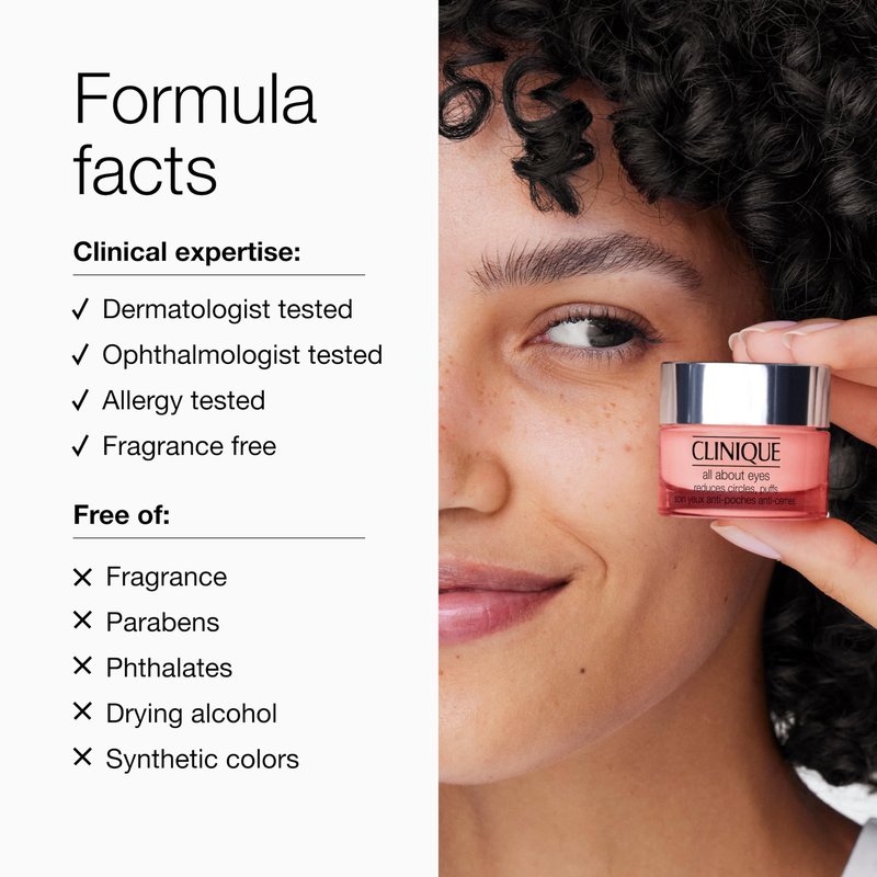 Clinique All About Eyes Lightweight Eye Cream With Vitamin C | Hydrating, Brightening, Depuffing + Dark Circle Reducing, 1 Ounce