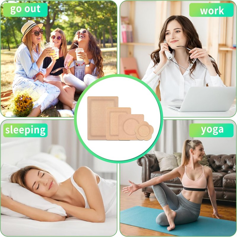 Castor Oil Pack Wraps - 60 Disposable Self-Adhesive Organic Cotton Pads for Belly Button, Stomach & Joints | Leak-Proof & Breathable Design