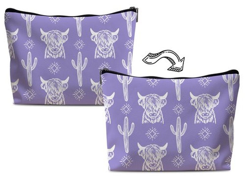 Lacosu Western Makeup Bag,Western Gifts For Women,Cow Makeup Bag,Cowgirl Stuff,Western Stuff For Women,Western Gifts,Cowgirl Gifts(Leather COW U)