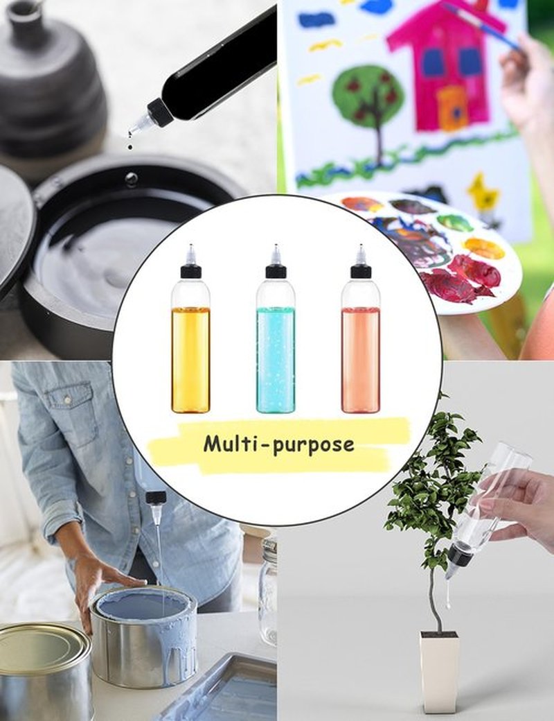 EOSAU 20 Pcs 8oz Plastic Squeeze Bottles with Twist Top Cap, 250ml Clear Dispensing Bottles, Empty Squirt Bottle for Liquids, Sauces, Arts, Crafts, Travel