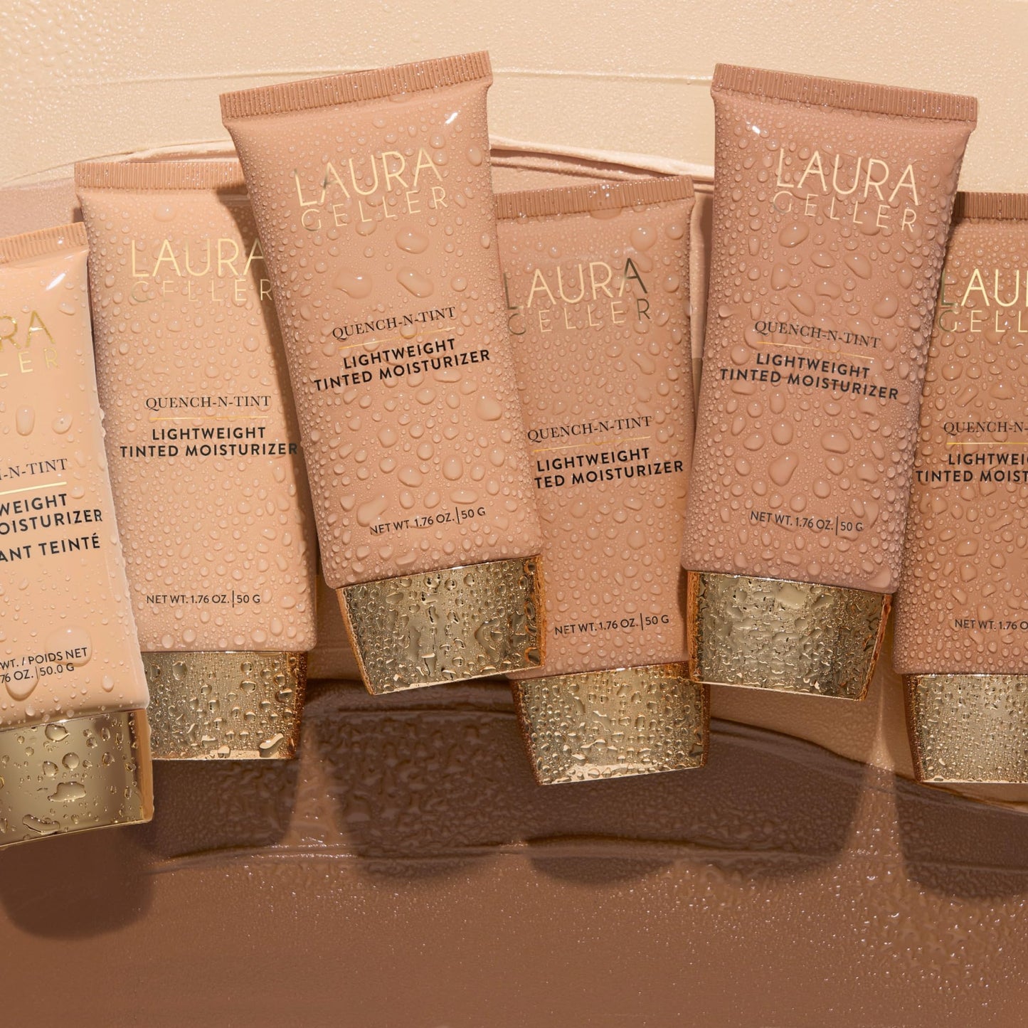LAURA GELLER NEW YORK Quench-n-Tint Hydrating Foundation - Light - Sheer to Light Buildable Coverage - Natural Glow Finish - Lightweight Formula with Hyaluronic Acid