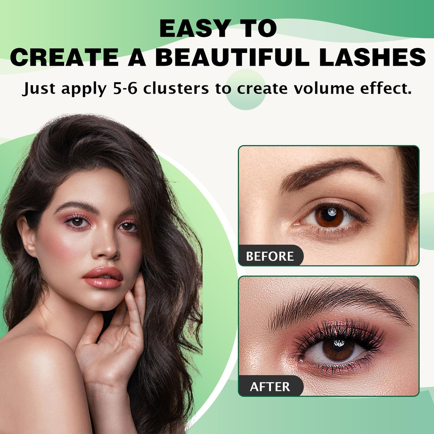 Lash Clusters,96 Pcs Cluster Lashes D Curl 10mm DIY Lash Extensions Eyelash Clusters,KEYYOU Volume Wispy Individual Lashes Soft&Comfortable Easy DIY at Home(Y07,D-10mm)