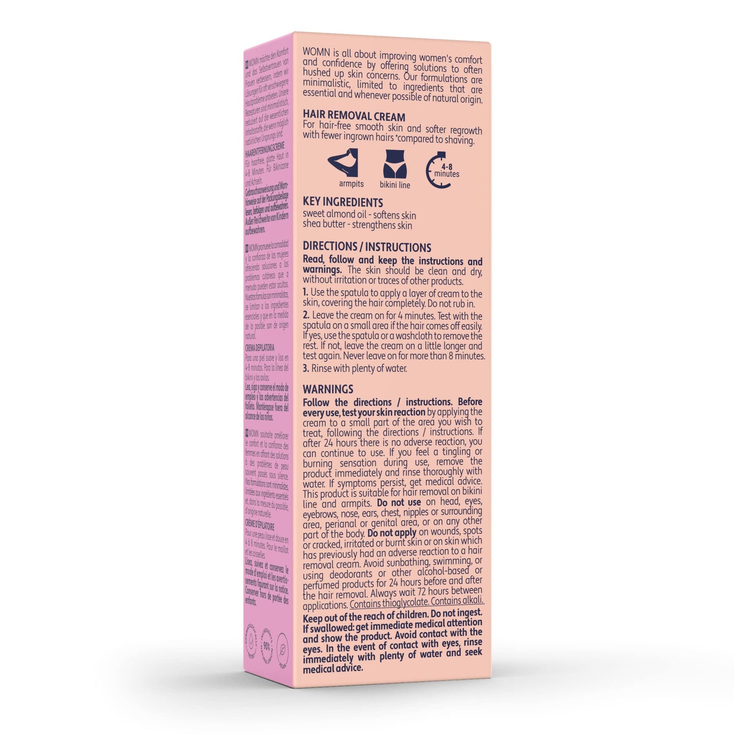 womn Intimate Comfort HAIR REMOVAL CREAM for bikini area & underarms. Smooth skin, no razor bumps or cuts. 3.3 Fl. Oz.
