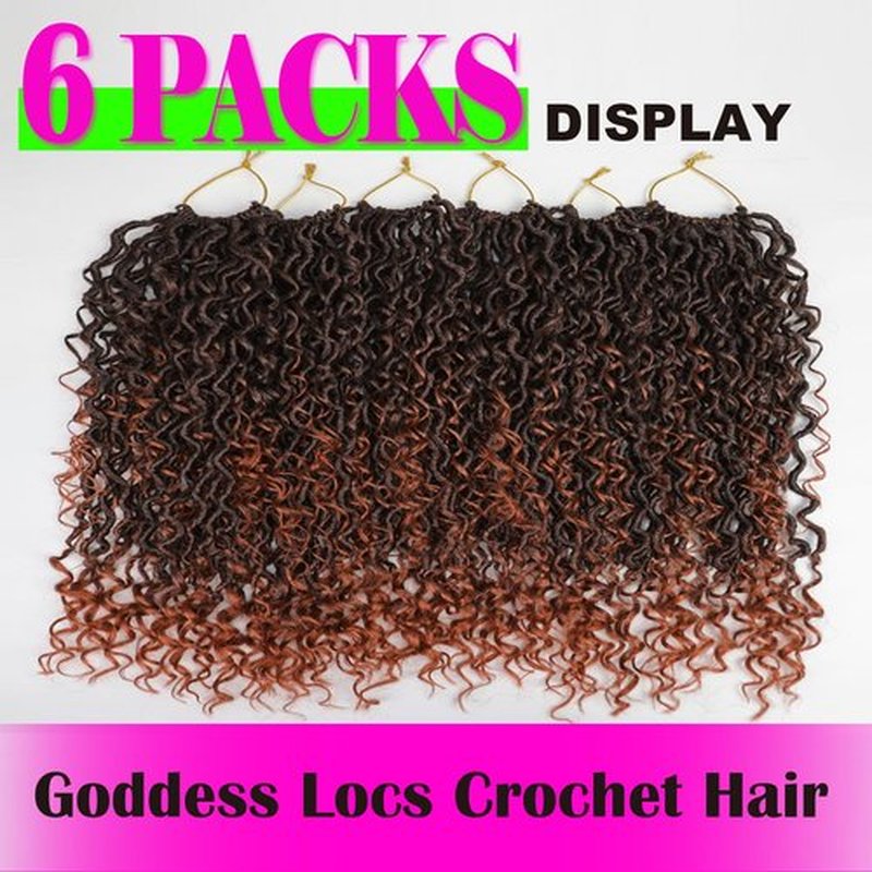 PURSHINE 6Packs Goddess Faux Locs Crochet Hair 18Inch Pre Looped for Women Girls Kids,River Locs Crochet Hair(Copper Red_T350)