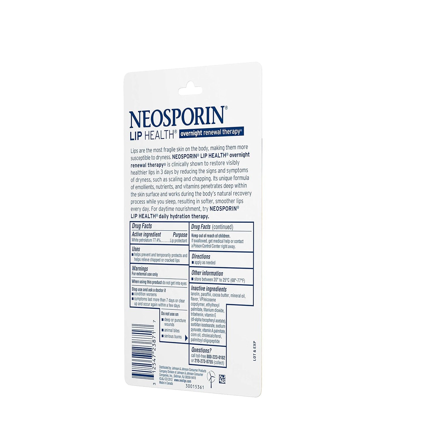 Neosporin Overnight Lip Health Renewal Therapy - 0.27 oz Jar (Pack of 4)