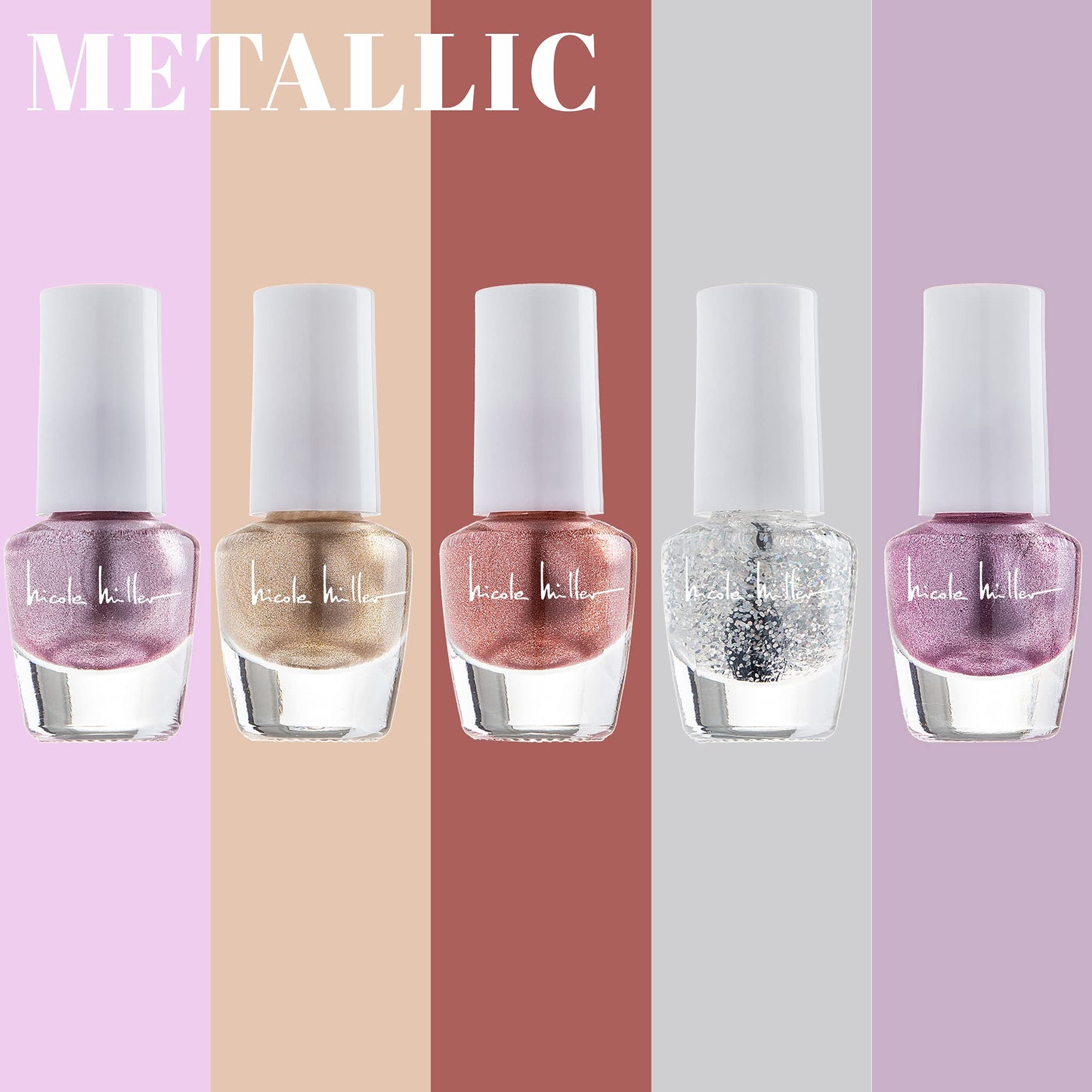 Nicole Miller Mini Nail Polish Set – Glossy, Vibrant Colors for Fingernails & Toenails, Trendy Collection