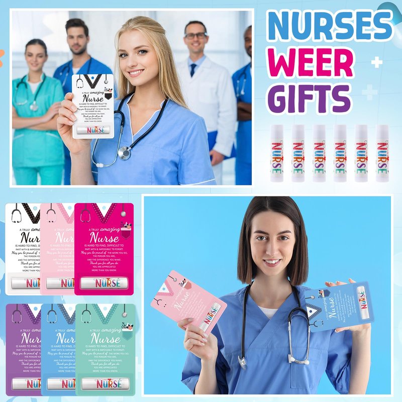 Dansib Nurse Week Appreciation Gifts Bulk Lip Balms Inspirational Thank You Nursing Gifts for Hospital Staff Employees CNA RN Student Graduation 2026(24 Pack)
