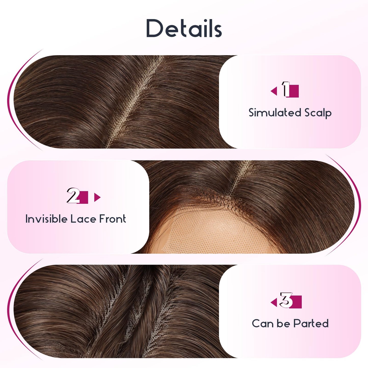 EMMOR Long Layered Wigs,Natural Central Lace Bob, Premium Heat-Resistant Synthetic Straight Wigs for Women Daily Use(Ombre Blonde)