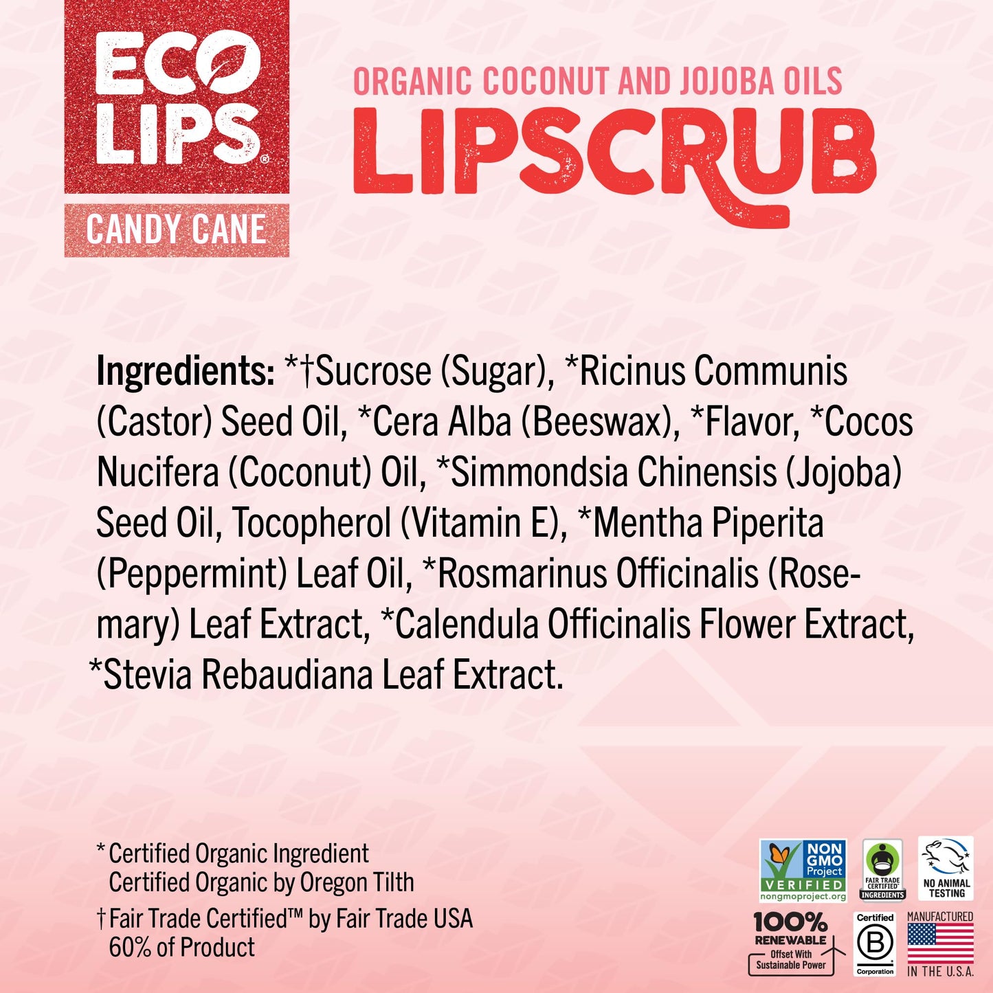 Eco Lips Candy Cane Lip Scrub & Nourishing Lip Mask, 2 Count, 0.25 oz
