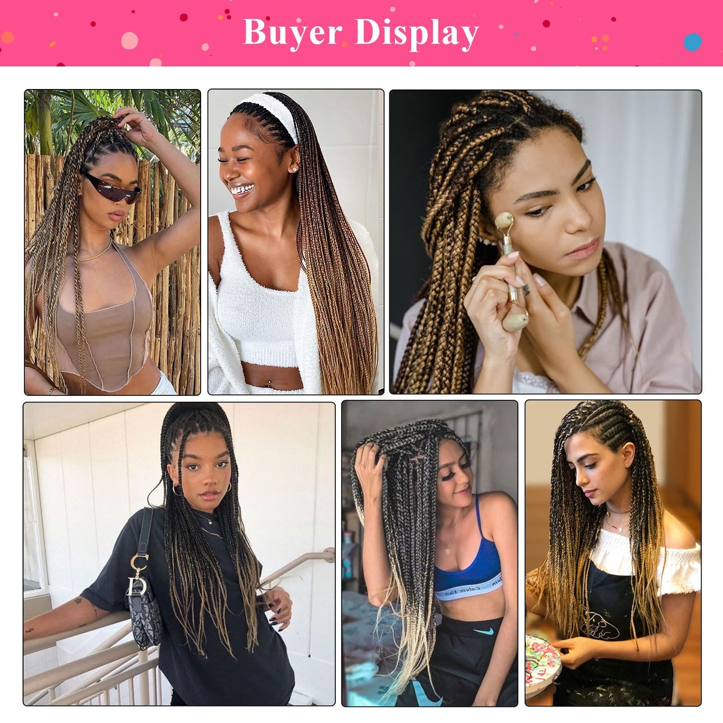 Pre Stretched Braiding Hair 20 inch 1B/27 Braiding Hair for Black Women 8Packs Crochet Boho Braiding Hair Non Toxic (20 Inch(8packs), 1B/27)
