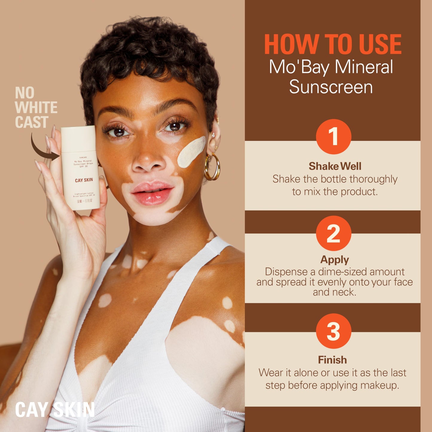 Mo'Bay Weightless Mineral Sunscreen Lotion w/SPF 30 (1.7 fl oz) - No White Cast Sunblock Cream w/Sea Moss, Fermented Guava & Squalane - Vegan Sheer Sunscreen - Mineral SPF Drops for All Skin Types
