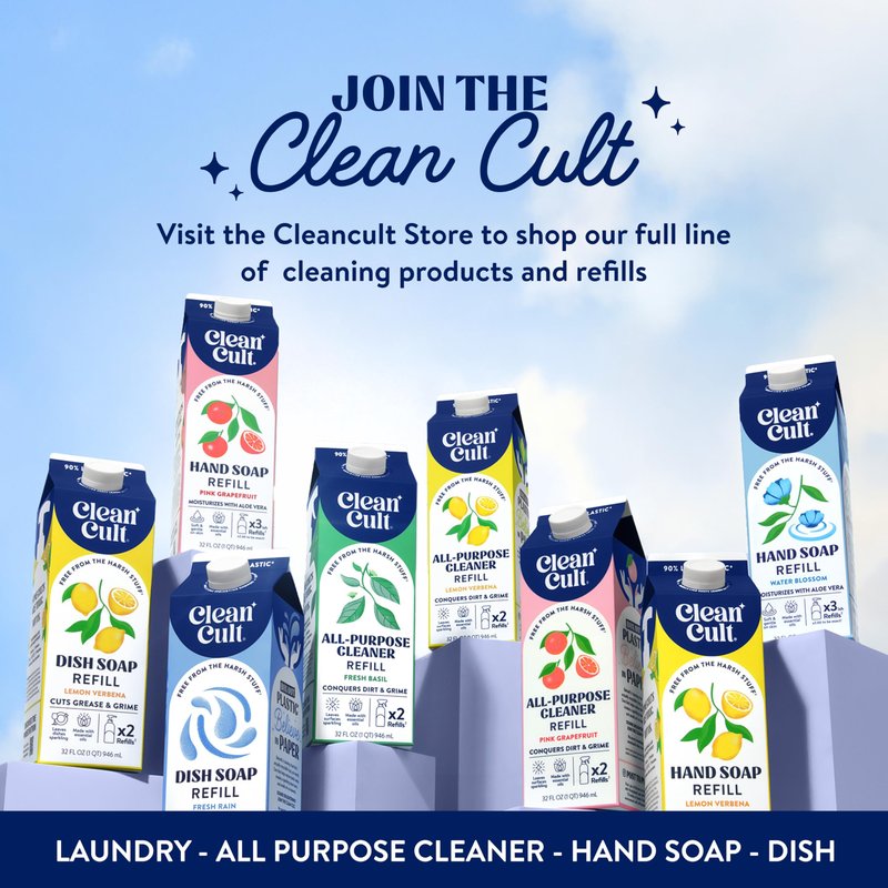 Cleancult -Wild Lavender - Liquid Dish Soap - Refillable Aluminum Bottle - Dish Soap that Cuts Grease & Grime - 16 oz - 1 Pack