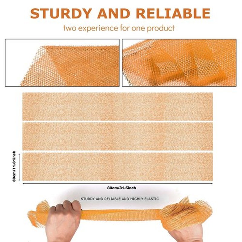3 Pieces African Bath Sponge African Net Long Net Bath Sponge Exfoliating Shower Body Scrubber Back Scrubber Skin Smoother,Great for Daily Use (Yellow,Yellow,Yellow)