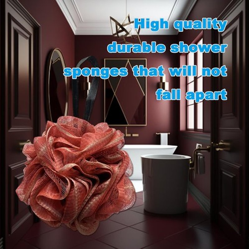 Large Exfoliating Loofah Puff Loufas Lofa Sponges Shower Loufah, Loafas Shower Scrubby Bath Pouf Sponge for Body - WineRed 50g