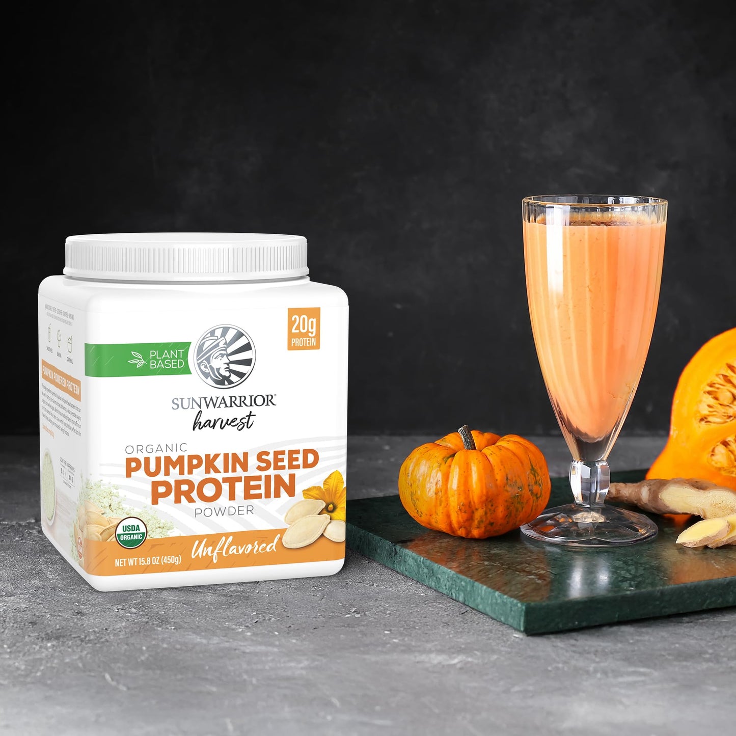 Organic Protein Powder Pumpkin Seed Protein Cold Pressed Single-Ingredient Superfood Plant-Based, Easy to Digest All 9 Essential Amino Acids Mild Flavor for Smoothies, Baking & 20g Protein 15 Servings