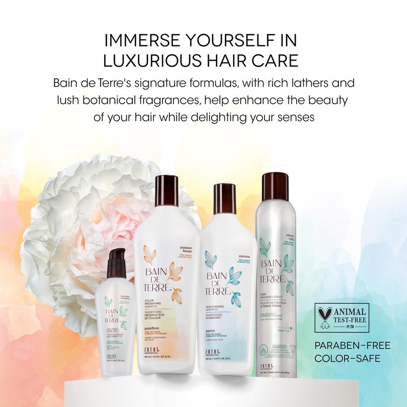 Bain de Terre Color Preserving Shampoo and Conditioner Set | Passion Flower | Protects & Maintains Color-Treated Hair | Paraben Free | Color-Safe | 13.5 Fl Oz