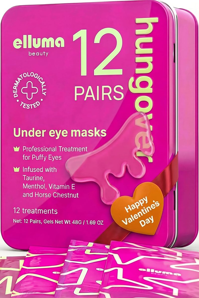 Hydrogel Under Eye Patches - Reduce Puffy Eyes & Dark Circles | 12 Pairs with Menthol & Taurine