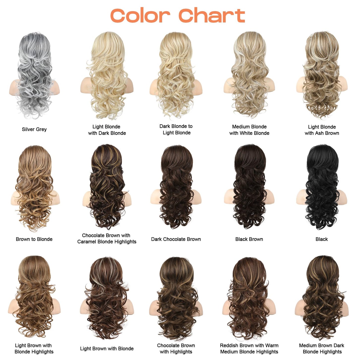 SEIKEA Ponytail Extension, 22" Long Wavy Curly Drawstring Ponytail Multi-layered Fluffy Thick Clip in Hair Extensions Ponytail Natural Soft Synthetic Hairpiece Dark Chocolate Brown