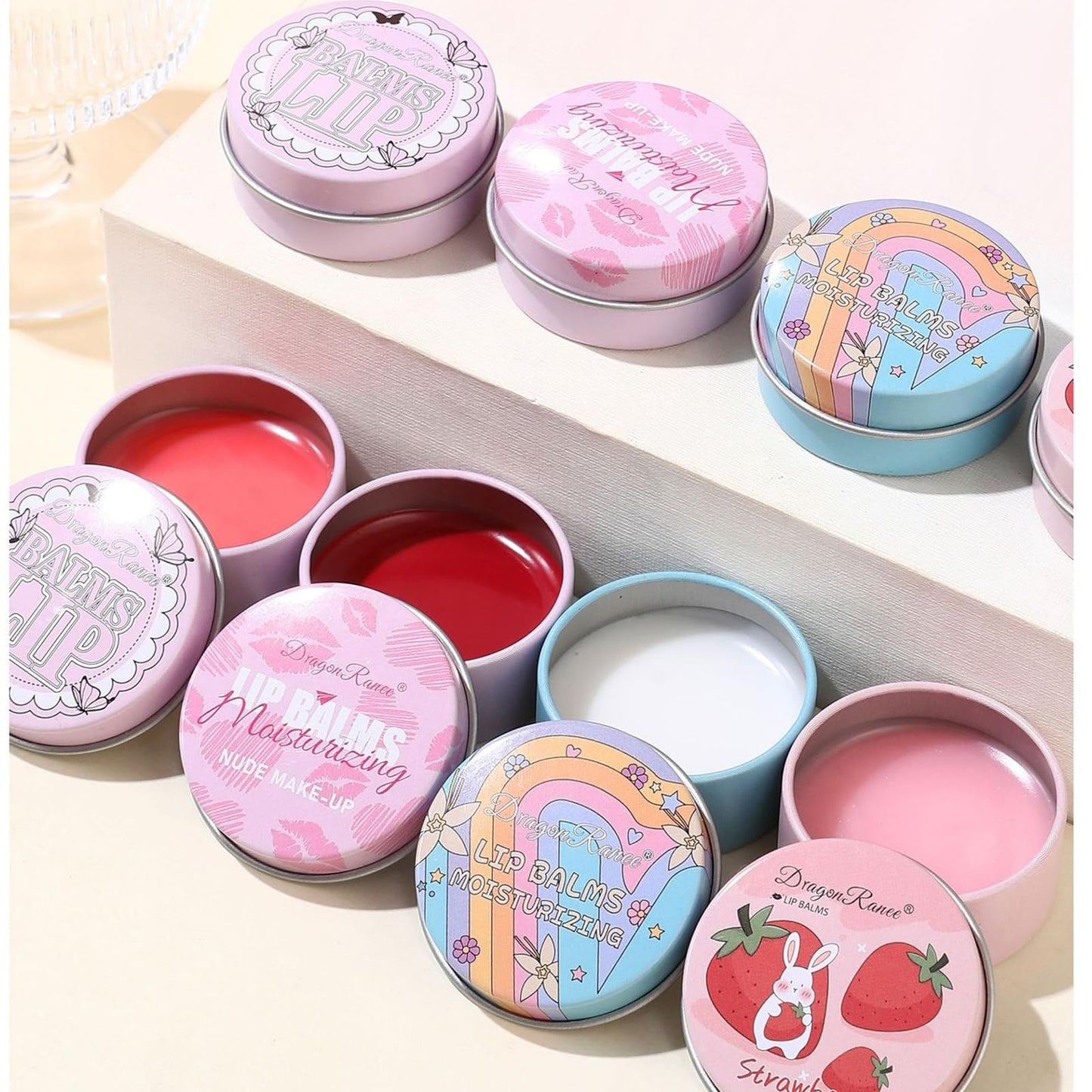 Domality 4PCS Lip Balm Set - Moisturizing & Hydrating Korean Lipstick for Lips, Prevention Dry and Cracked, Christmas Gifts for Soft & Smooth Lips