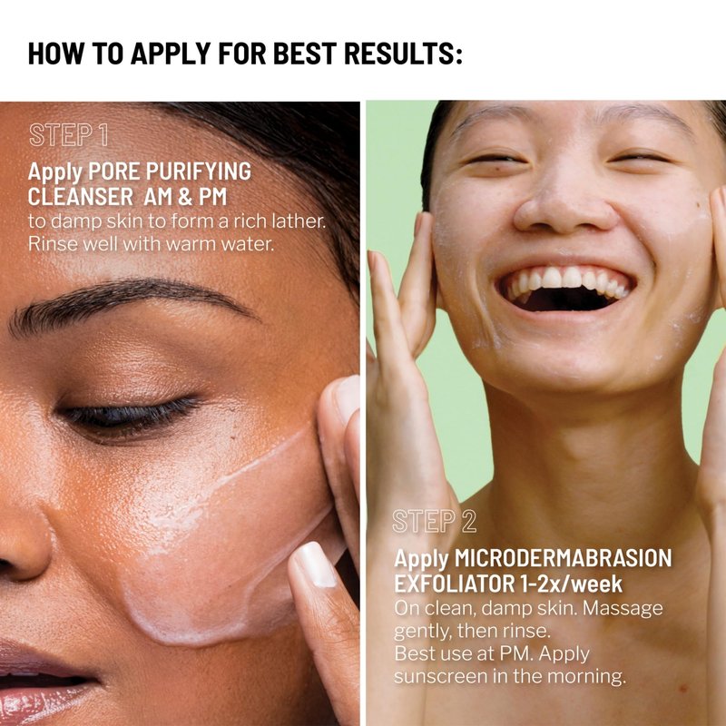 Dr. Brandt Pore Cleansing Duo - Includes Pores No More Purifying Cleanser (4.2 fl oz) + Gentle Microdermabrasion Face Exfoliator (2 oz)
